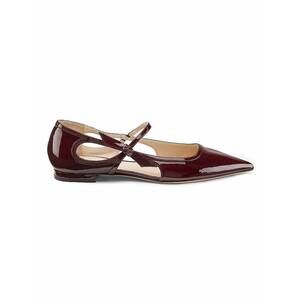 NEW ALEXANDRE BIRMAN women's vernice puff flats in cherry lacquer